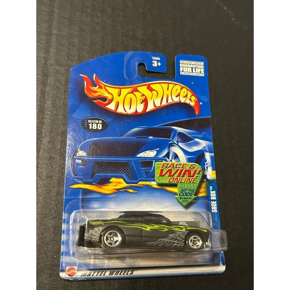Hot Wheels Shoe Box 2002 #180 flat black flames spiderweb 1/64
